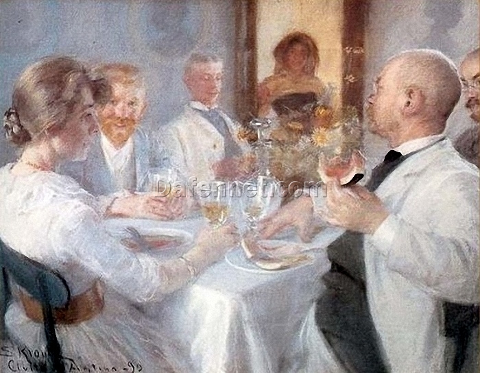 Luncheon at Antino by Peder Severin Kroyer – Impressionist Genre Painting Reproduction