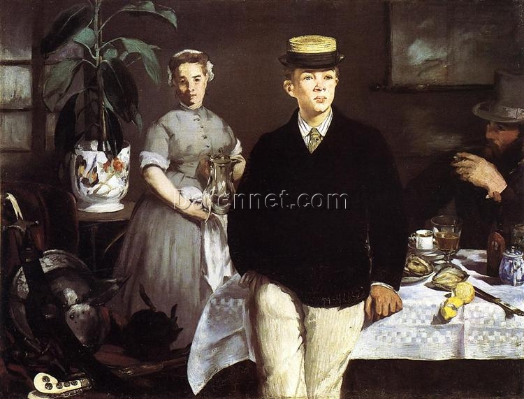 Luncheon in the Studio – Inspired by Edouard Manet (1868) Impressionist Oil Painting