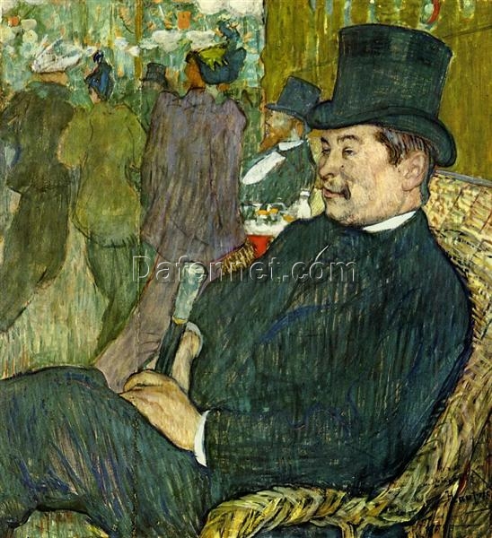 M. Delaporte at the Jardin de Paris” – Post-Impressionist Portrait by Henri de Toulouse-Lautrec, 1893