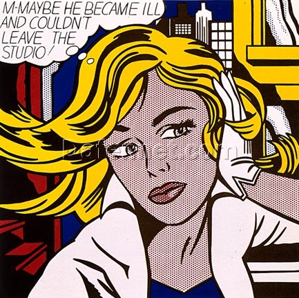 Roy Lichtenstein ‘M-Maybe’ Pop Art Oil & Magna Painting – Customizable Portrait Canvas Art