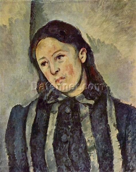 Madame Cézanne with Unbound Hair” – Classic Post-Impressionist Oil Portrait (1887)