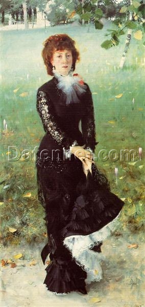 Oil Painting Inspired by John Singer Sargent’s Madame Edouard Pailleron – Realistic Portrait Art on Canvas