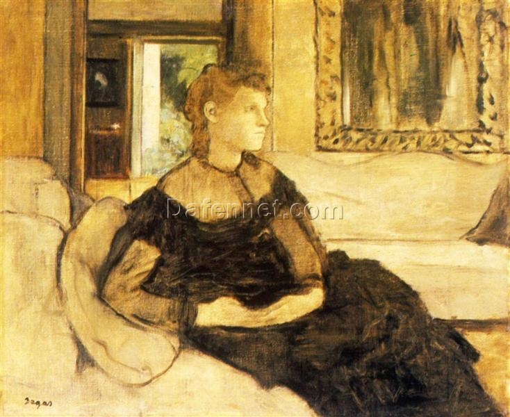 Edgar Degas – Madame Gobillard, Yves Morisot (1869) Oil Painting, Portrait of Elegance