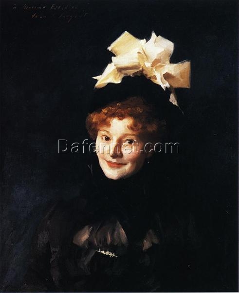 Oil Painting Inspired by John Singer Sargent’s Madame Paul Escudier – Realistic Portrait Art on Canvas