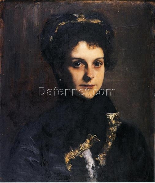 Oil Painting Inspired by John Singer Sargent’s Mademoiselle Boussenet Duclos – Realistic Portrait Art on Canvas