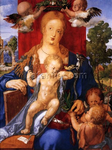 Madonna with the Siskin by Albrecht Dürer – 1506 Northern Renaissance Oil Painting on Panel