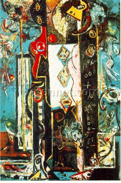 Inspired by Jackson Pollock’s Male and Female (1942) – Abstract Expressionist Oil on Canvas (73.1 x 49 cm)