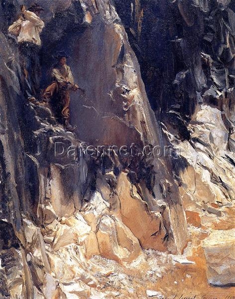 John Singer Sargent Oil Painting – Marble Quarries at Carrara, 1913, Realism Genre Painting