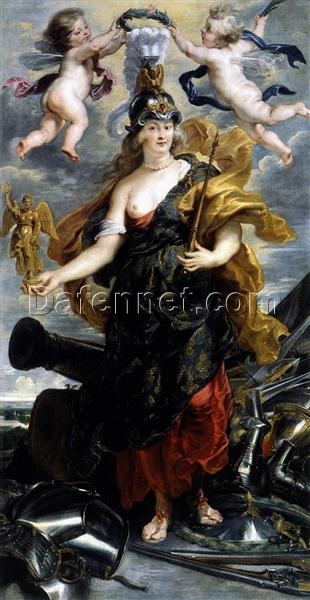 Baroque Reproduction of “Marie de Medici as Bellona” by Peter Paul Rubens – Royal Allegorical Portrait