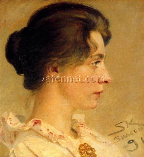 Marie in Profile by Peder Severin Kroyer – 1891 Realist Portrait Reproduction