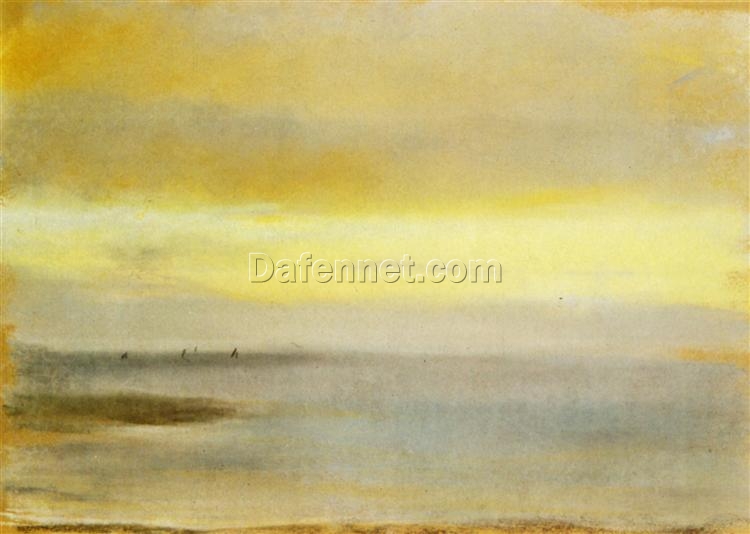 Edgar Degas Marina, Sunset – 1869 Pastel on Paper of a Tranquil Seascape