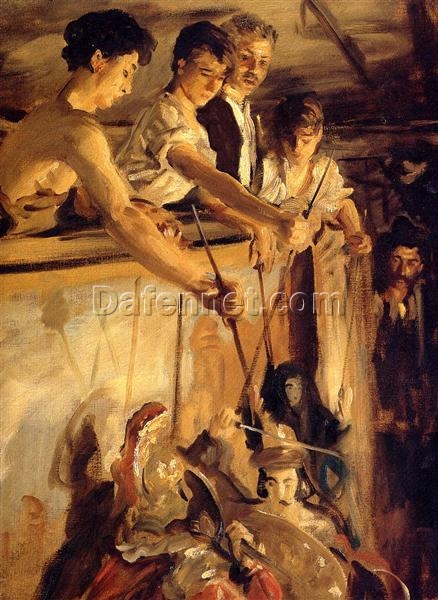 Marionettes by John Singer Sargent – 1903 Impressionist Genre Painting in Oil