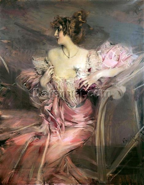 Elegant Portrait Masterpiece – Marthe de Florian, 1908 by Giovanni Boldini, High-Quality Replica