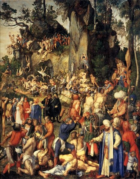 Martyrdom of the Ten Thousand by Albrecht Dürer – 1508 Northern Renaissance Oil Painting on Panel