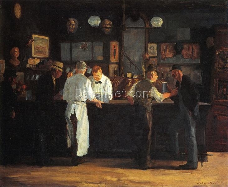 New Realism Oil Painting Reproduction – McSorley’s Bar by John French Sloan, 1912