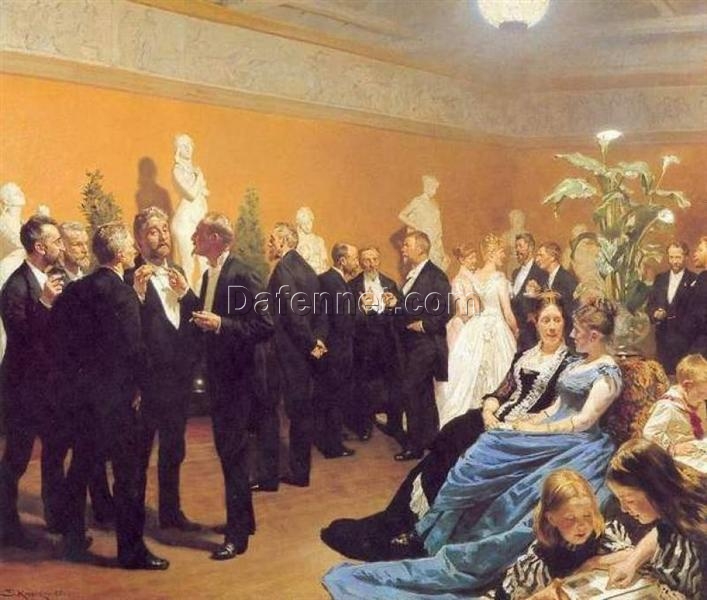 Peder Severin Kroyer – 1888 “Meeting at the Museum” | Realist Genre Art Reproduction