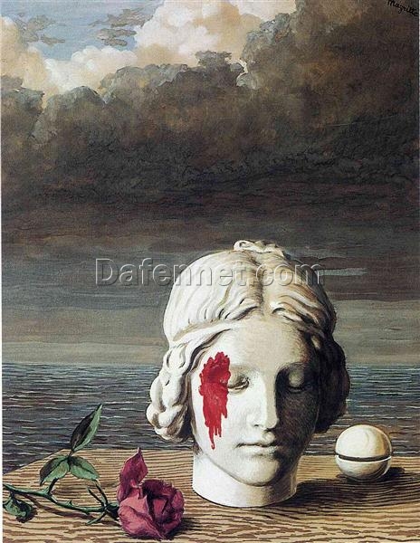 Memory Inspired by René Magritte – 1948 Surrealist Allegorical Oil Painting, Canvas