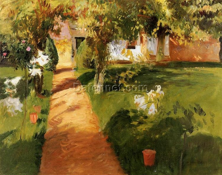 John Singer Sargent ‘Millet’s Garden’ Impressionism Landscape – Fine Art Reproduction on Canvas