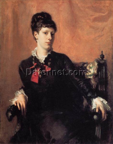 Oil Painting Inspired by John Singer Sargent’s Miss Frances Sherborne Ridley Watts – Realistic Portrait Art on Canvas