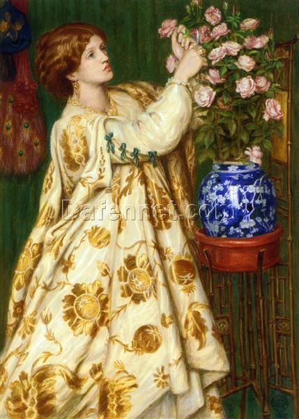 Monna Rosa Portrait by Dante Gabriel Rossetti – Romantic Fine Art Oil Painting