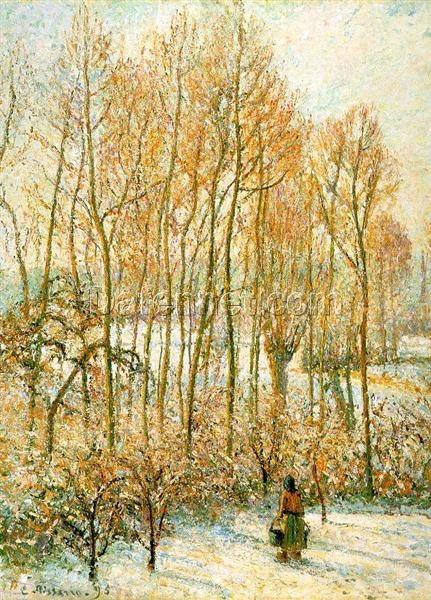 Morning Sunlight on the Snow, Eragny-sur-Epte” (1895) – A Winter Scene by Camille Pissarro