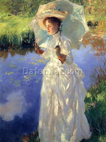 Custom Oil Painting of Morning Walk by John Singer Sargent – Classic Portrait