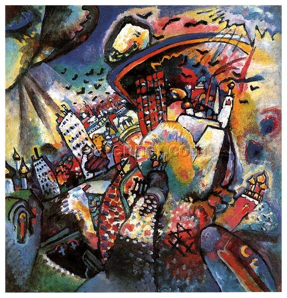 Wassily Kandinsky – Moscow I (1916) – A Cityscape Alive with Movement and Expression