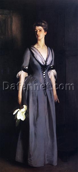 John Singer Sargent ‘Mrs. Albert Vickers’ Realism Portrait – Fine Art Reproduction on Canvas