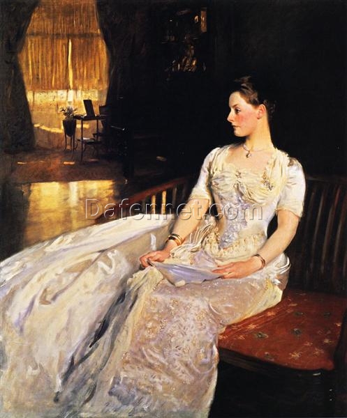 John Singer Sargent ‘Mrs. Cecil Wade’ Realism Portrait – Fine Art Reproduction on Canvas