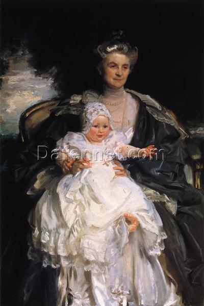 John Singer Sargent Oil Painting – Mrs. Henry Phipps and Her Grandson Winston, 1907, Realist Portrait