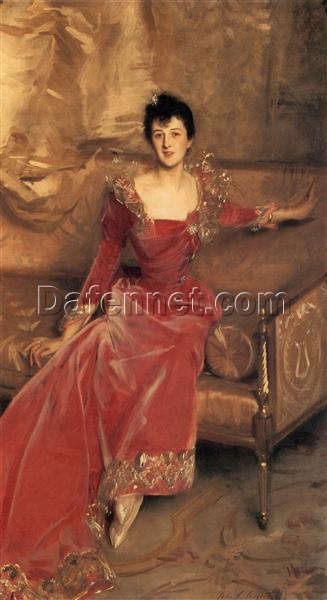 John Singer Sargent ‘Mrs. Hugh Hammersley’ Realism Portrait – Fine Art Reproduction on Canvas