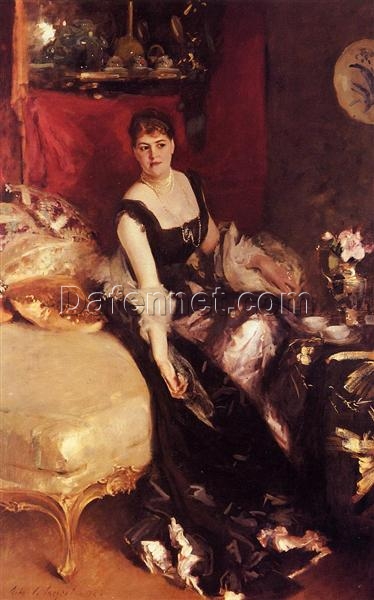 John Singer Sargent ‘Mrs. Kate A. More’ Realism Portrait – Fine Art Reproduction on Canvas