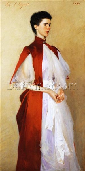 John Singer Sargent ‘Mrs. Robert Harrison’ Realism Portrait – Fine Art Reproduction on Canvas