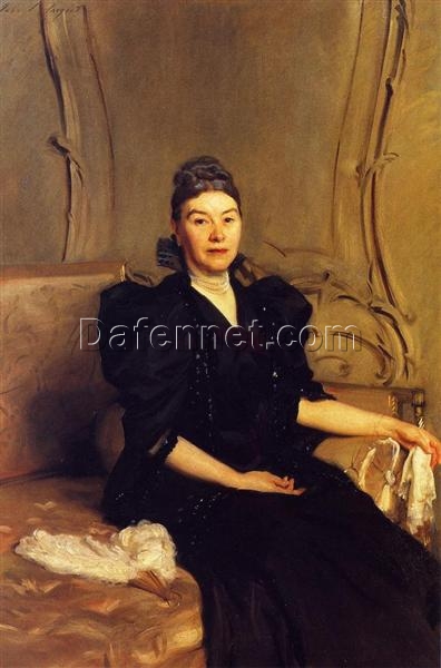 Oil Painting Inspired by John Singer Sargent’s Mrs. Robertson – Realistic Portrait Art on Canvas