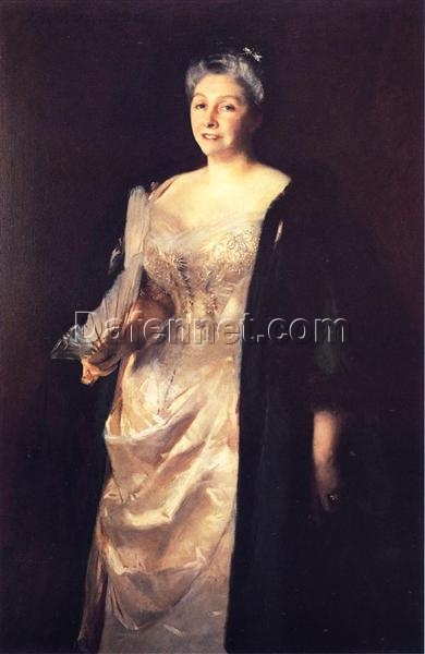 John Singer Sargent ‘Mrs. William Playfair’ Realism Portrait – Fine Art Reproduction on Canvas