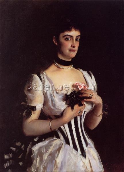 John Singer Sargent ‘Mrs. Wilton Phipps’ Realism Portrait – Fine Art Reproduction on Canvas