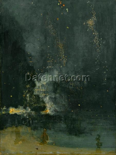 Nocturne in Black and Gold – The Falling Rocket by James McNeill Whistler (1875) – Tonalist Cityscape