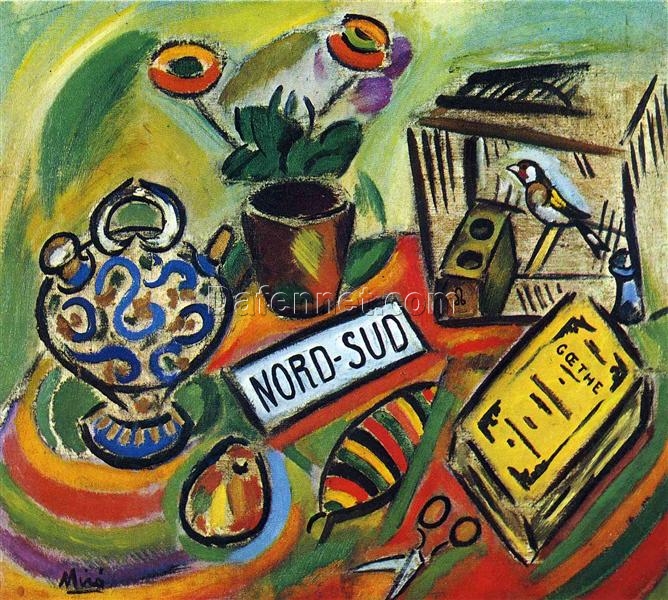 Hand-Painted Joan Miró North South – 1917 Cubism & Fauvism Still Life Oil Painting | Canvas Reproduction