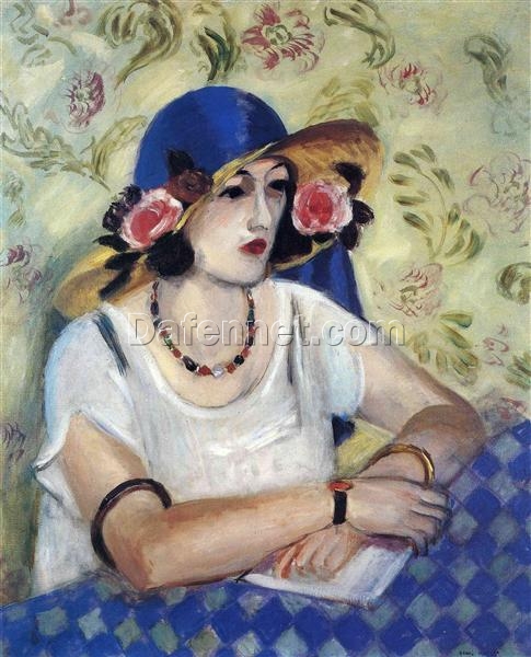 Henri Matisse Inspired Portrait – The Lady in the Blue Hat – Expressionist Oil Painting