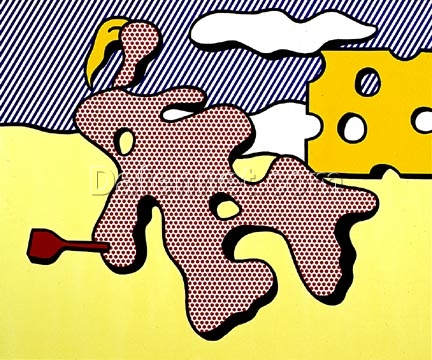 Roy Lichtenstein Inspired Abstract Oil Painting – ‘Nude on Beach’ (1977) – High-Quality Reproduction on Canvas