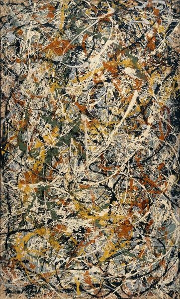 Inspired by Jackson Pollock’s Number 3 (1949) – Enamel and Oil Abstract Action Painting Reproduction on Canvas