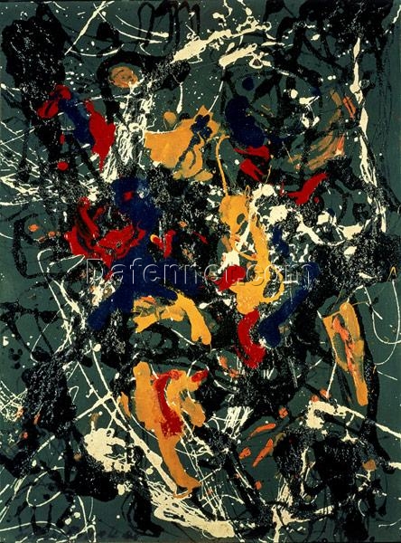 Inspired by Number 3 by Jackson Pollock – Oil & Enamel Drip Painting on Canvas (Abstract Expressionism, 1948)