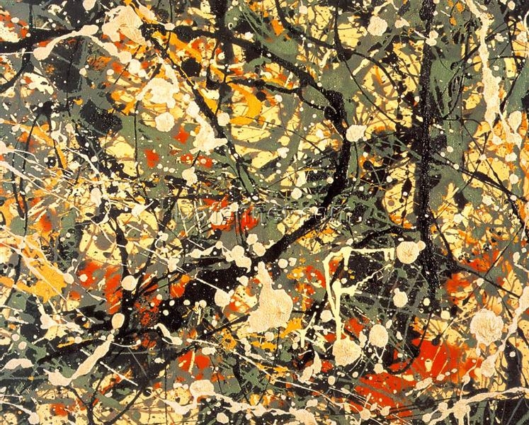 Inspired by Jackson Pollock’s Number 8 (1949) – Abstract Action Painting Detail Reproduction (Oil & Enamel on Canvas)