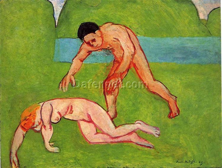 Henri Matisse Inspired Expressionist Mythological Painting – ‘Nymph and Satyr’ (1909) – Hand-Painted Oil on Canvas