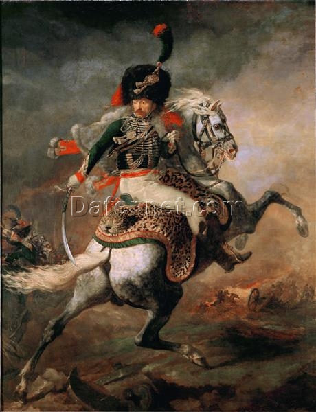 Théodore Géricault Charging Hussar – Romanticism Battle Painting Oil on Canvas Reproduction for Sale