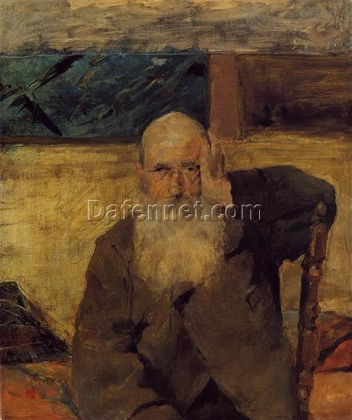 Realism in Portraiture: Old Man at Celeyran by Henri de Toulouse-Lautrec – 1882 Oil Painting