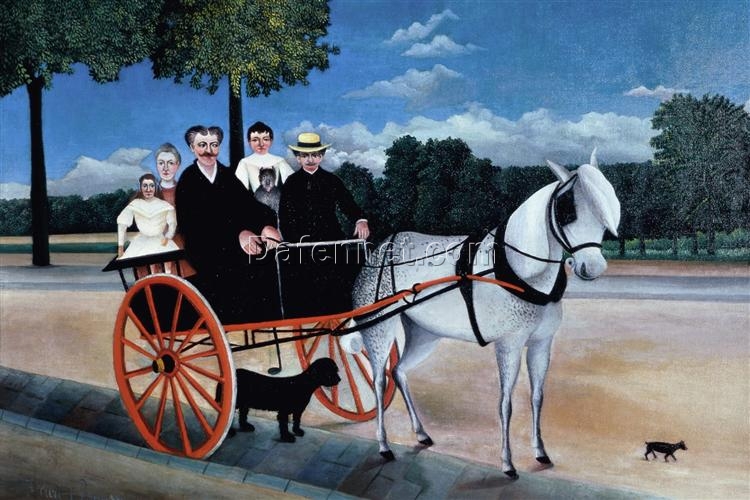 Hand-painted Henri Rousseau Old Man Juniet’s Trap – 1908 Naïve Art Oil Painting | Canvas Reproduction of a Countryside Story