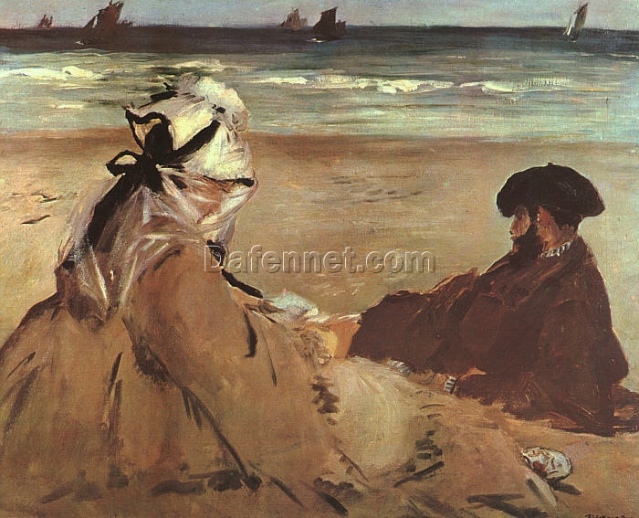 On the Beach – Inspired by Edouard Manet’s 1873 Impressionist Genre Painting