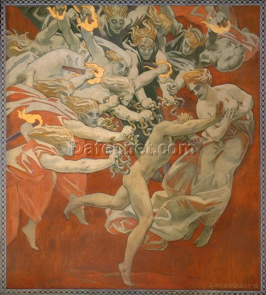 John Singer Sargent Oil Painting – Orestes Pursued by the Furies, 1921, Neoclassical Mythological Art