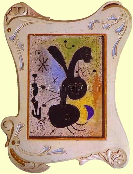 Joan Miró Abstract Surrealism (1943) – Oil, Pastel & Canvas Painting Reproduction